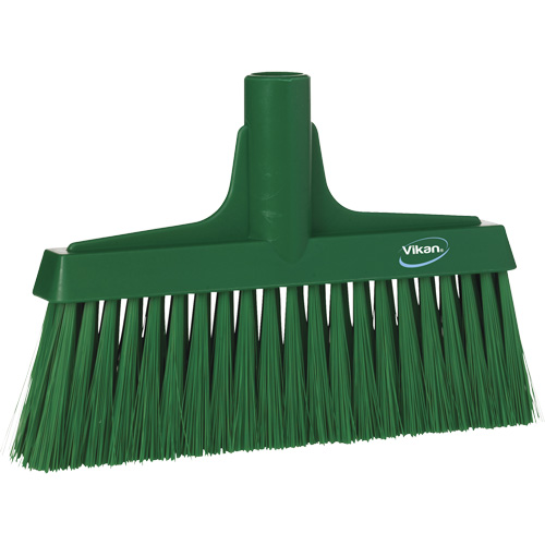 Upright Broom Head, Coarse/Fine Bristles, 10-1/4", Polyester, Green Auto-Cam