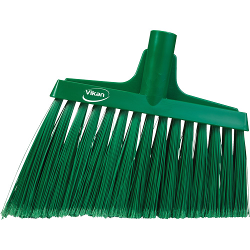Angled Broom Head, Split Bristles, 11-1/2", Polyester, Green Auto-Cam