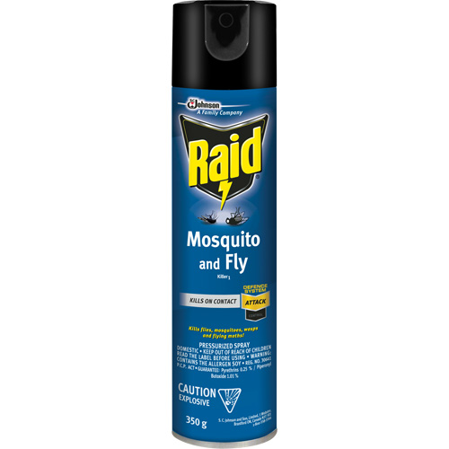 Raid&reg; Mosquito & Fly Killer, 350 g, Solvent Base Auto-Cam