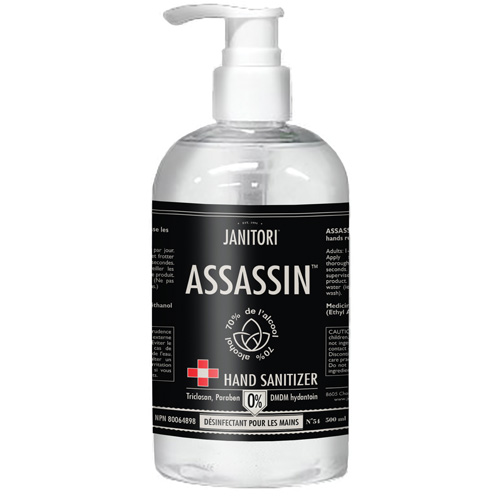 54 Assassin Hand Sanitizer, 500 ml, Pump Bottle, 70% Alcohol Auto-Cam