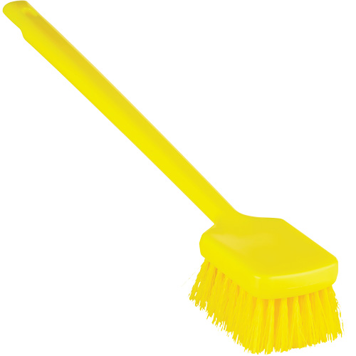 ColorCore Long Handle Brush, Stiff Bristles, 20" Long, Yellow Auto-Cam