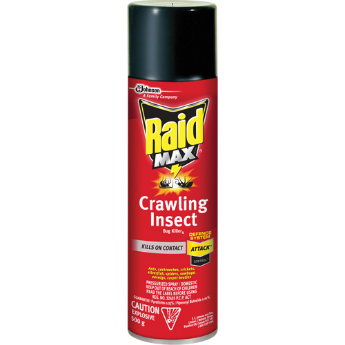 Insecticide contre les insectes rampants Raid Max, 500 g, Canette a&eacute;rosol, &agrave; base de solvant Auto-Cam