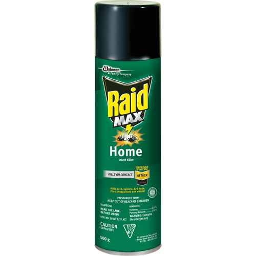 Raid&reg; Max&reg; Home Insect Killer Insecticide, 500 g, Aerosol Can, Solvent Base Auto-Cam