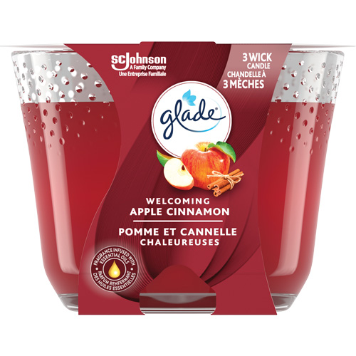 Chandelle &agrave; trois m&egrave;ches Glade, Pomme cannelle Auto-Cam