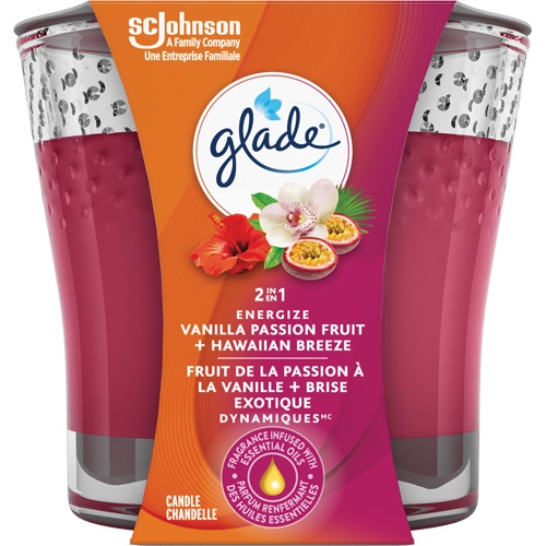 Chandelle 2-en-1 Glade, Brise exotique et fruit de la passion &agrave; la vanille Auto-Cam