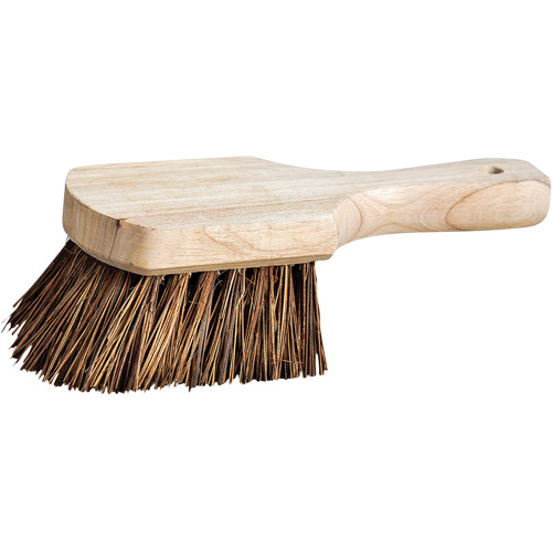 Short Handle Pot Brush, Stiff Bristles, 9" Long, Brown Auto-Cam