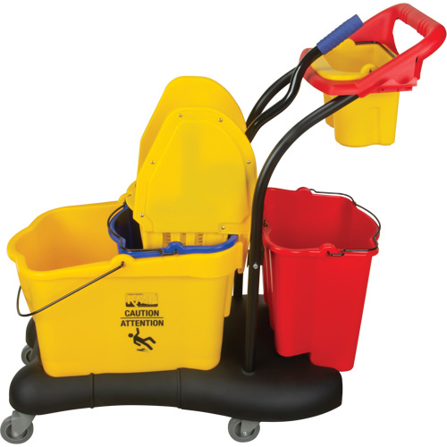 Multifunctional Mop Trolley, Down Press, 9.5 US Gal.(38 Quart), Yellow Auto-Cam