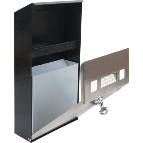Cendrier, Montage mural, Acier inoxydable, Capacit&eacute; 1 Litre, Hauteur 11-4/5" Auto-Cam