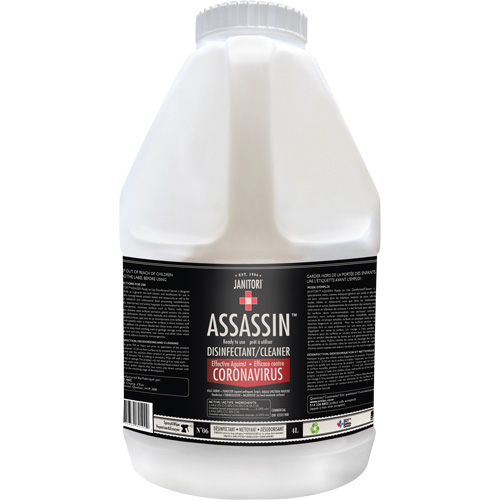 Janitori Assassin Ready-to-Use Disinfectant Cleaner, 4 L, Jug Auto-Cam