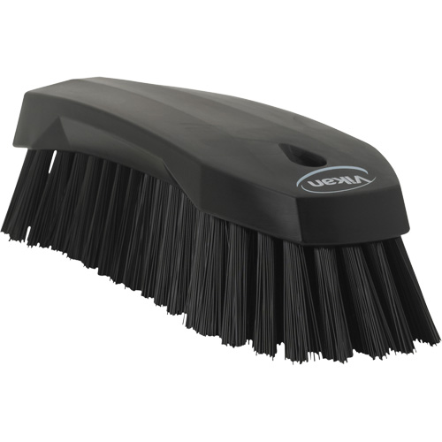 Large Angled Hand Brush, Stiff Bristles, 8" Long, Black Auto-Cam