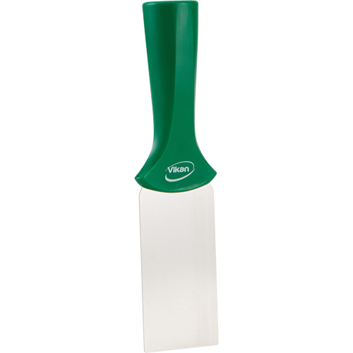 Handle-Mounted Stainless Steel Scraper, Green, 2" W x 8" L Auto-Cam