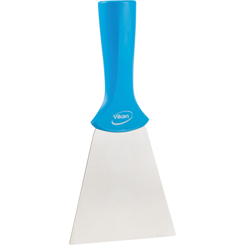 Handle-Mounted Stainless Steel Scraper, Blue, 4" W x 8" L Auto-Cam