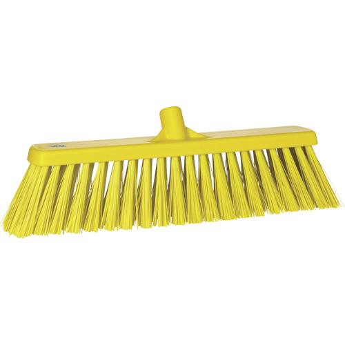 Heavy-Duty Push Broom, Stiff Bristles, 20", Polyester, Yellow Auto-Cam