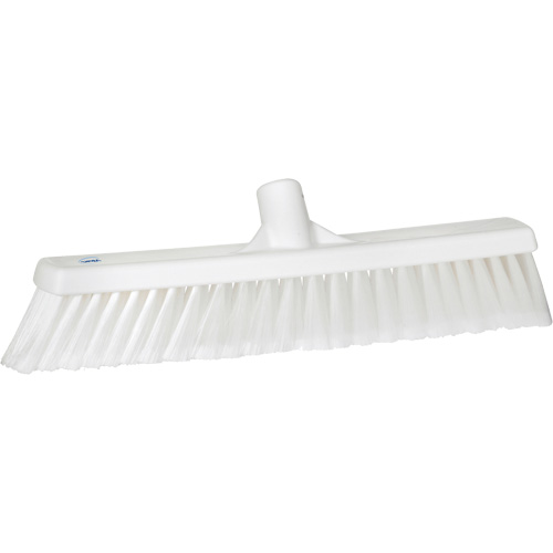 Fine Particle Push Broom, Fine/Split Bristles, 16-1/4", Polypropylene, White Auto-Cam