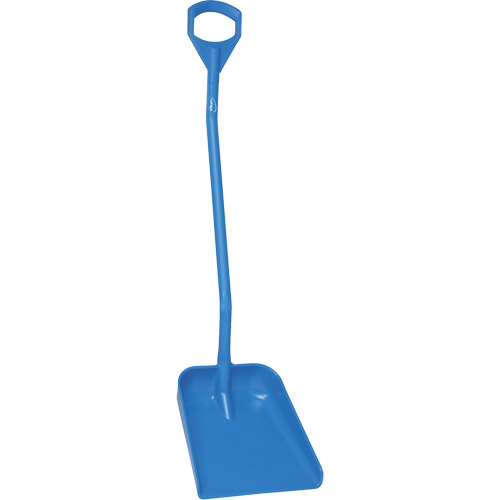 Ergonomic Large Blade Shovel, 51" Length, Plastic, Blue Auto-Cam