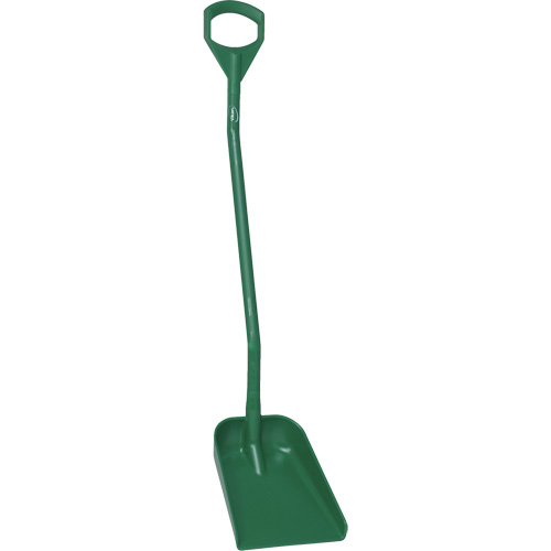 Ergonomic Small Blade Shovel, 50" Length, Plastic, Green Auto-Cam