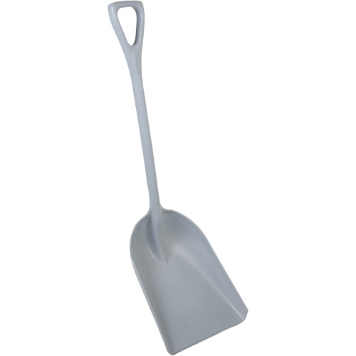 One-Piece Metal Detectable Shovel, 13-3/4" x 17" Blade, 42-1/2" Length, Plastic, Grey Auto-Cam
