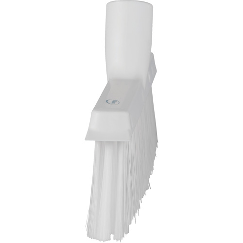 Dustpan Broom with Angled Thread, Medium Bristles, 10", Polyester, White Auto-Cam