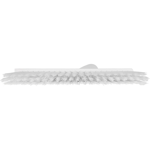 Dustpan Broom with Angled Thread, Medium Bristles, 10", Polyester, White Auto-Cam