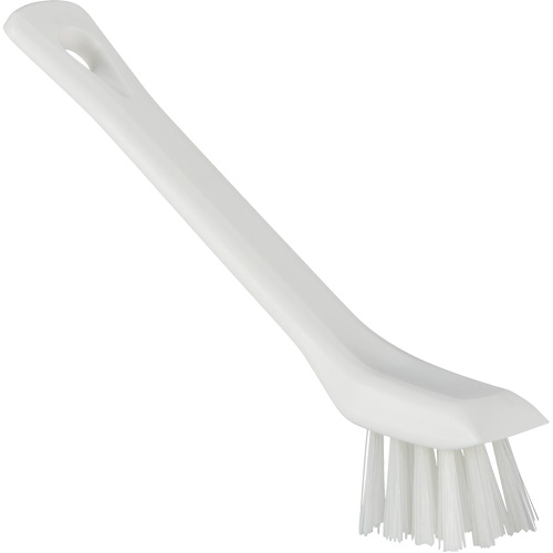 Brush with Scraping Edge, Stiff Bristles, 6" Long, White Auto-Cam