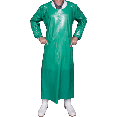 Top Dog 6 Mil. Gown, Large, Green, Polyurethane Auto-Cam