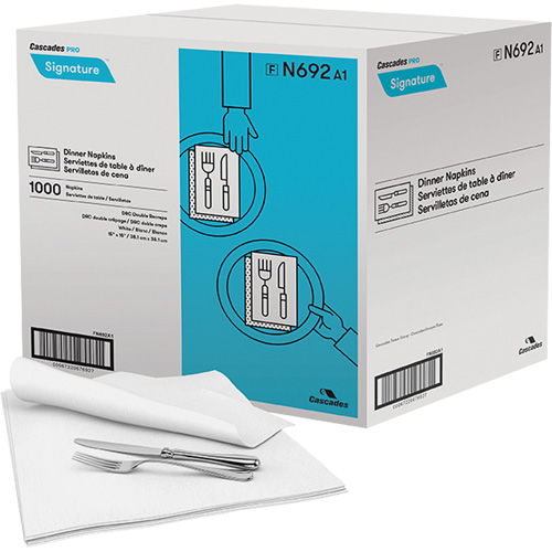 Pro Signature&reg; Dinner Napkins, 1 Ply, 15" x 15" Auto-Cam