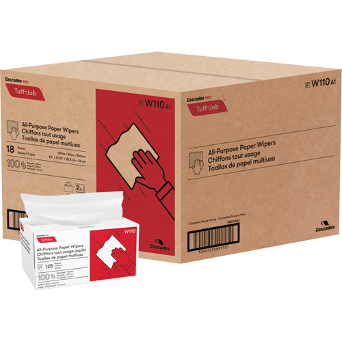 Pro Tuff-Job&reg; Single-Fold Pop-Up Paper Wipers, All-Purpose, 10-1/4" L x 8" W Auto-Cam