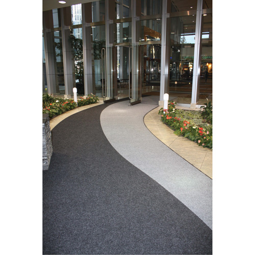 Supreme Knob Entrance Matting, Wiper/Scraper, 13-5/12' x 75-1/2' x 7/16", Charcoal Auto-Cam