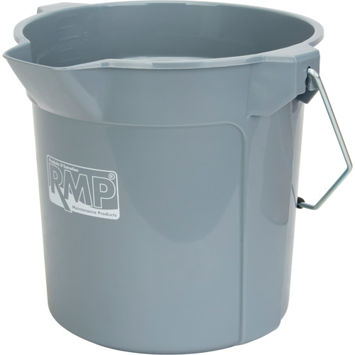 Round Bucket with Pouring Spout, 2.64 US Gal. (10.57 qt.) Capacity, Grey Auto-Cam