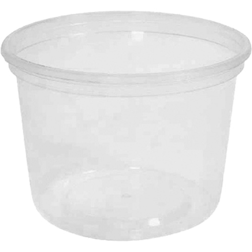 MicroGourmet 16 oz. Clear Deli Container without Lid, Plastic, Round Auto-Cam