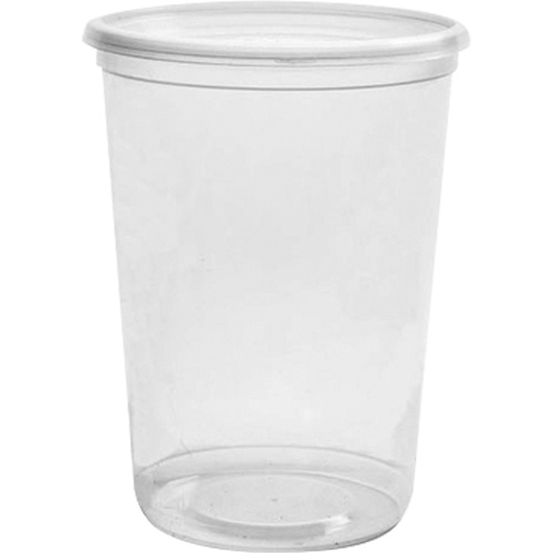 Magik 32 oz. Clear Deli Container without Lid, Plastic, Round Auto-Cam