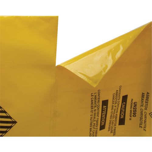 Hazardous Waste Liners, Asbestos, 40" L x 35" W, 3 mils Auto-Cam