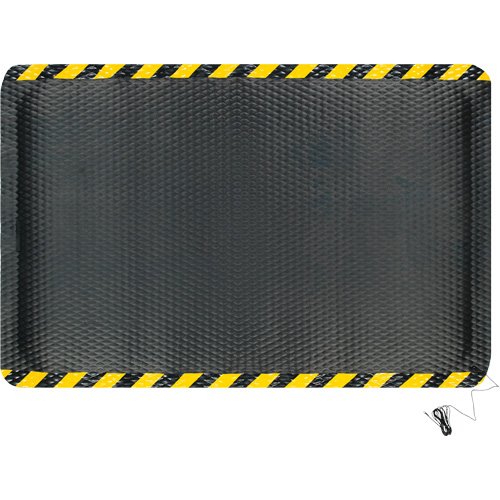 Hog Heaven Electrically Conductive Mat, 4' W x 6' L, 5/8" Thickness, Black/Yellow, Nitrile Auto-Cam