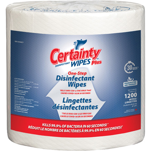Plus Disinfectant Wipes, 8" x 6", 1200 Count Auto-Cam