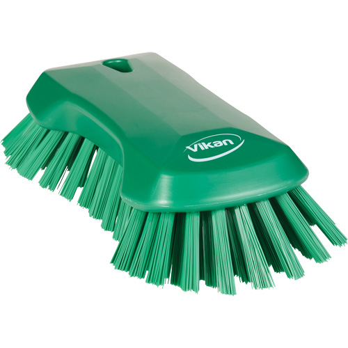 Hand Brush, Extra Stiff Bristles, 9-1/10" Long, Green Auto-Cam
