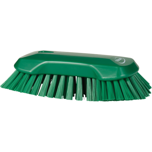 Hand Brush, Extra Stiff Bristles, 9-1/10" Long, Green Auto-Cam