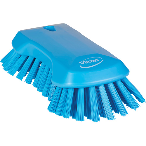 Hand Brush, Extra Stiff Bristles, 9-1/10" Long, Blue Auto-Cam