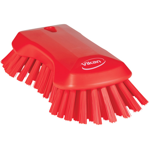 Hand Brush, Extra Stiff Bristles, 9-1/10" Long, Red Auto-Cam