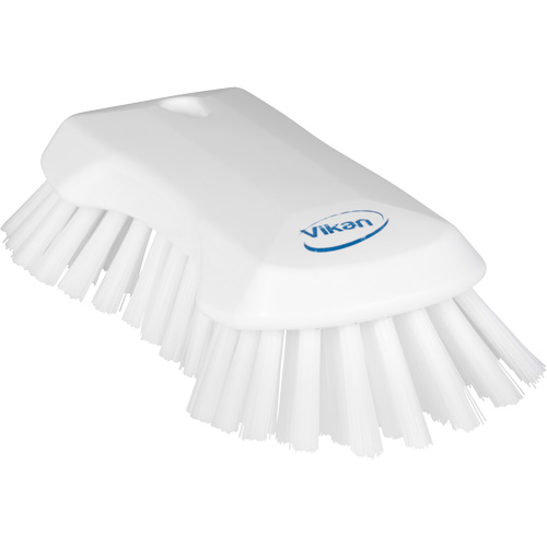 Hand Brush, Extra Stiff Bristles, 9-1/10" Long, White Auto-Cam