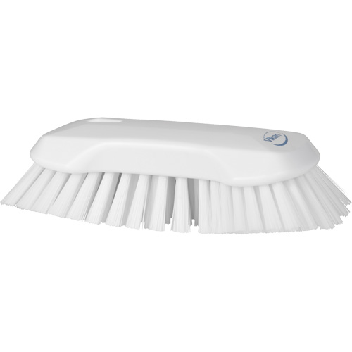 Hand Brush, Extra Stiff Bristles, 9-1/10" Long, White Auto-Cam