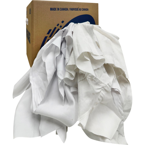 Chiffons recycl&eacute;s, Coton, Blanc, 10 lb Auto-Cam