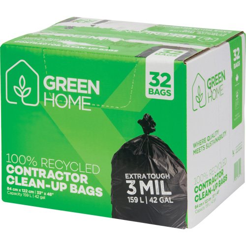 Sacs &agrave; ordures Green Home, Fort, 33" la x 48" lo, 3 mils, Noir, Capacit&eacute; 159 L (42 gal.) Auto-Cam