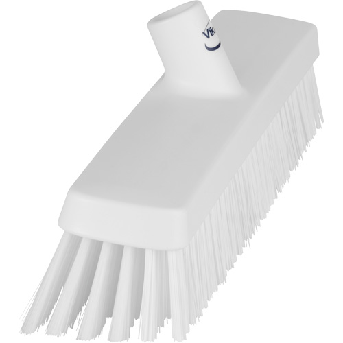 Push Broom Head, Fine/Stiff Bristles, 16-1/2", Polyester/Polypropylene, White Auto-Cam