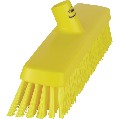 Push Broom Head, Fine/Stiff Bristles, 16-1/2", Polyester/Polypropylene, Yellow Auto-Cam