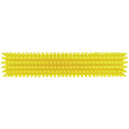 Push Broom Head, Fine/Stiff Bristles, 16-1/2", Polyester/Polypropylene, Yellow Auto-Cam