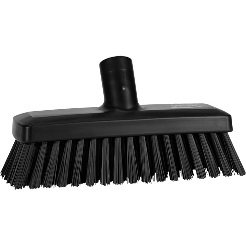 Compact Wall/Deck Broom, Stiff Bristles, 8-9/10", Polyester/Polypropylene, Black Auto-Cam