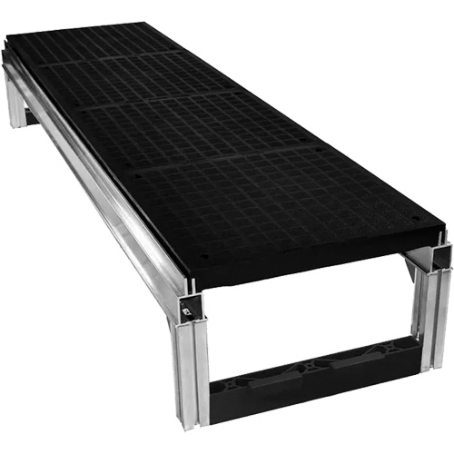 Trousse de plateforme de travail modulaire en aluminium lisse FOUNDATION, 18" la x 72" pr, Capacit&eacute; de 400 lb, Enti&egrave;rement soud&eacute; Auto-Cam