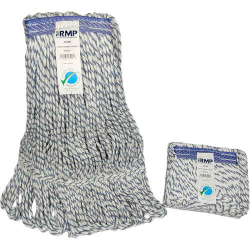 Candy-Striped Mop Head, Floor Finishing, Synthetic, Loop Style Auto-Cam