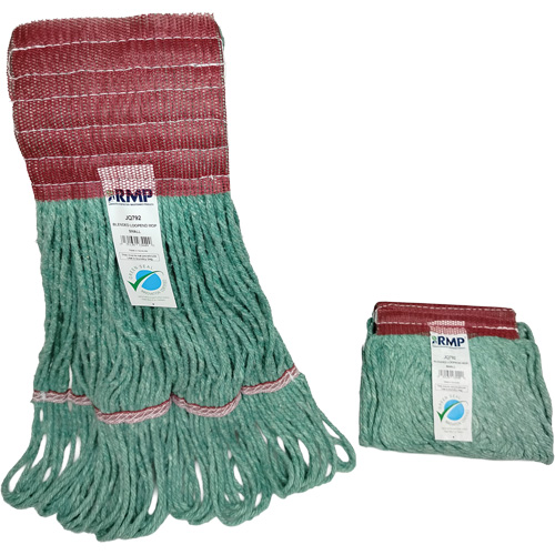 Wide-Band Mop Head, Antimicrobial/Floor Finishing/Specialty, Cotton/Rayon/Synthetic, Loop Style Auto-Cam