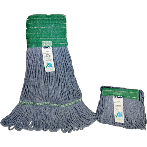Wide-Band Mop Head, Antimicrobial/Floor Finishing/Specialty, Cotton/Rayon/Synthetic, Loop Style Auto-Cam